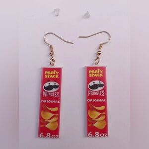 Chip Snacks Themed - Fun Party Costume - Design Hook Style Earrings